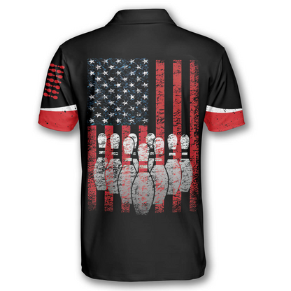 Custom American Flag Bowling Polo Shirts BO0033