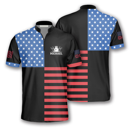 Custom Patriotic Bowling Jersey Men Women BO0131