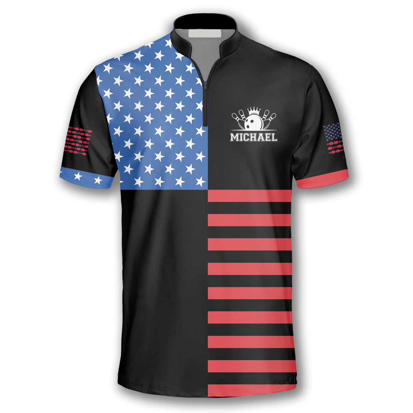 Custom Patriotic Bowling Jersey Men Women BO0131