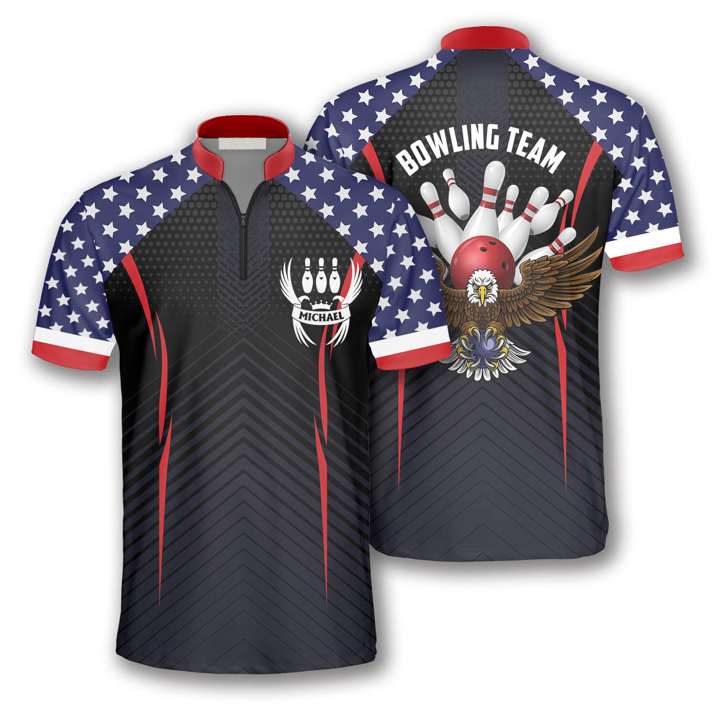 Custom Patriotic Bowling Jerseys Unisex BO0004