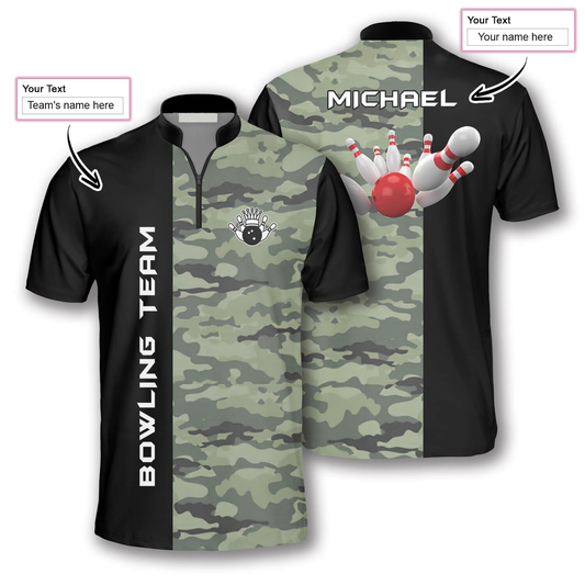 Custom Camo Bowling Jersey For Team BO0067