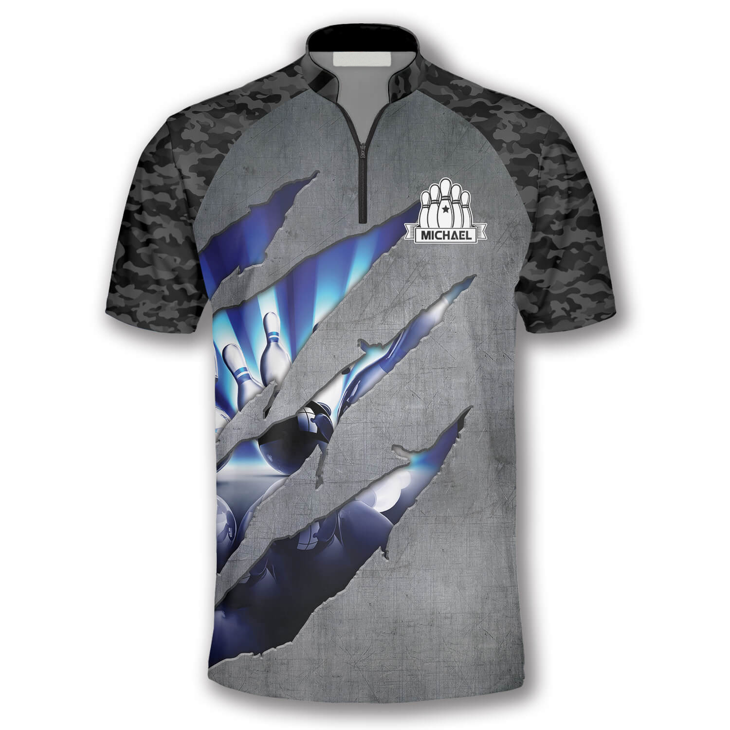 Custom Camo Bowling Polo Shirts For Team BO0069