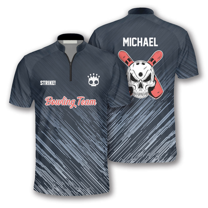 Custom Skull Bowling Jersey For Team BO0163