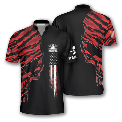 Custom American Flag Bowling Jerseys BO0036