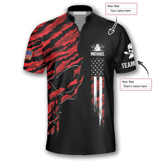 Custom American Flag Bowling Jerseys BO0036