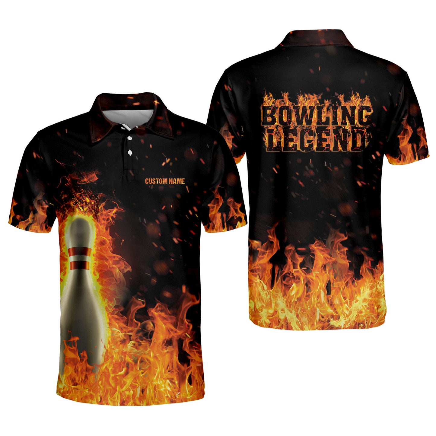 Custom Flame Bowling Shirt Unisex BM0035