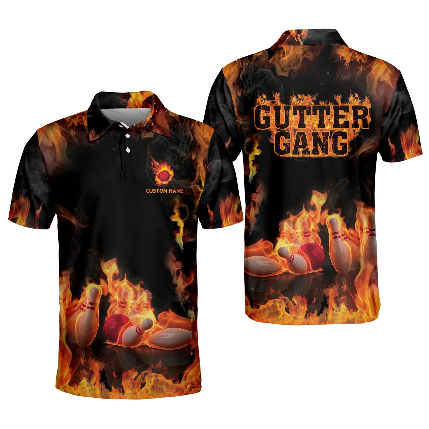 Custom Gutter Gang Bowling Polo Shirts BM0242