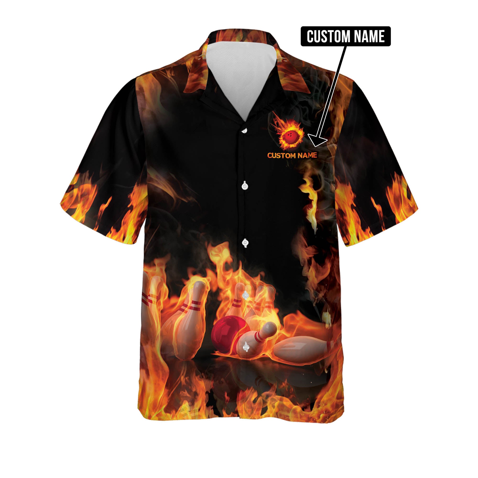 Custom My Balls Are On Fire Hawaiian Bowling Shirt For Men And