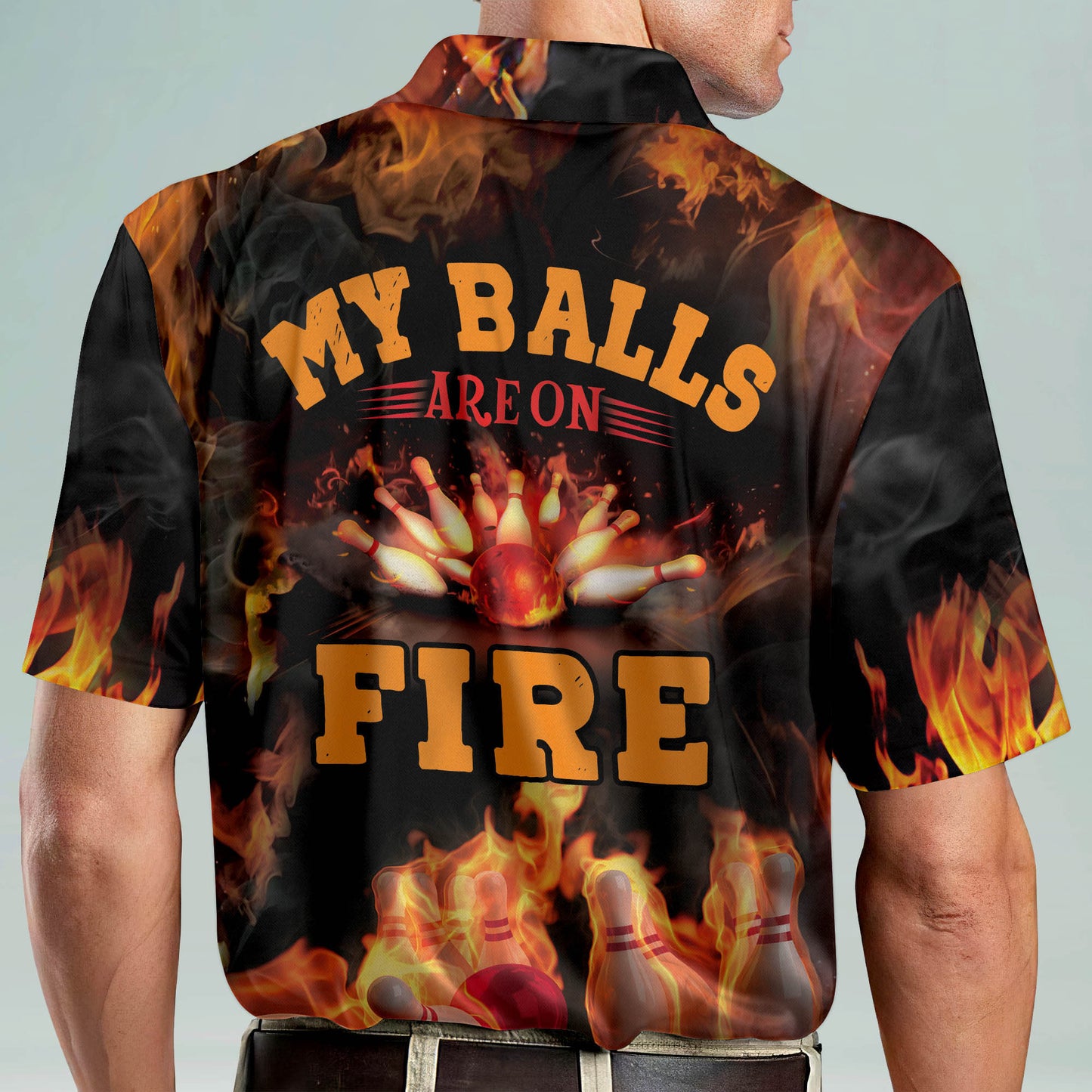 Custom My Ball On Fire Bowling Shirts BM0243