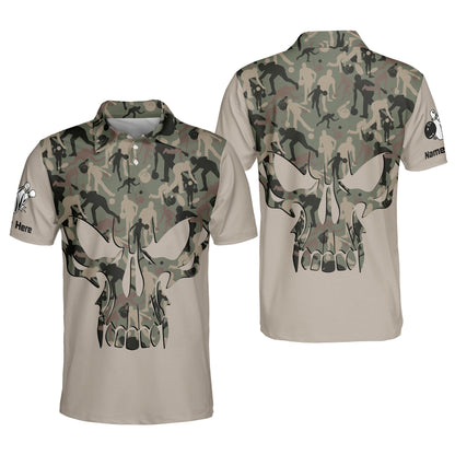 Custom Skull Bowling Shirts Camo BM0120