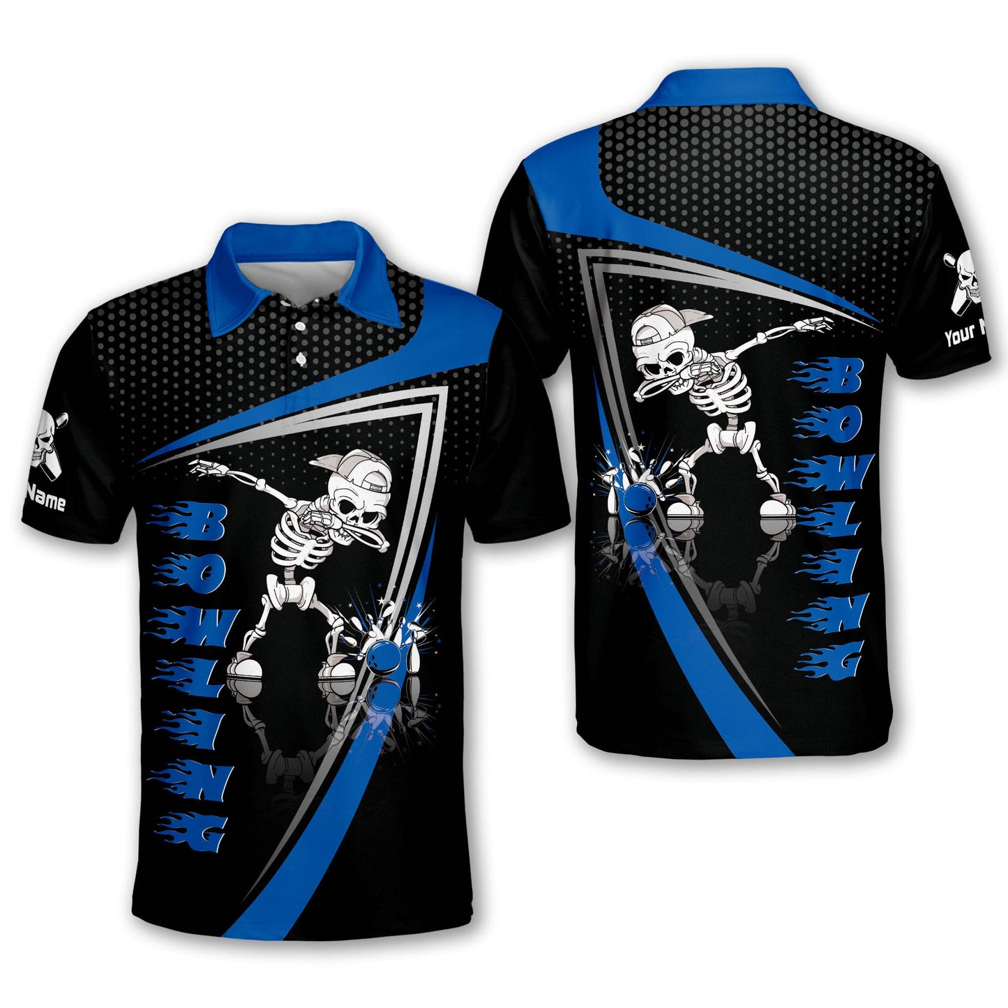 Men Women Skull Bowling Shirts Retro BM0135