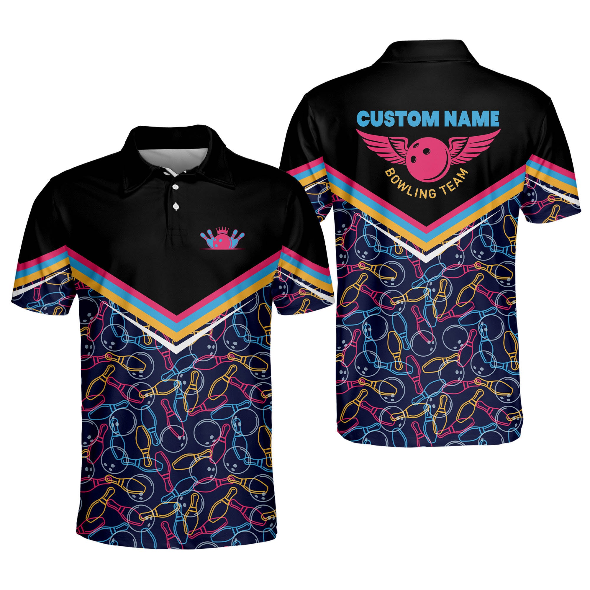 Custom Bowling Shirts for Men - Eagles Short Sleeve Bowling Team Shirts for Men - Men's Customized American Flag Designer Bowling Shirt for Men