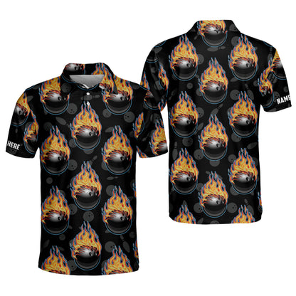 Custom Funny Flame Ball Bowling Shirts BM0034