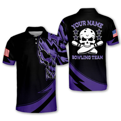 Skull American Flag Bowling Shirts BM0059