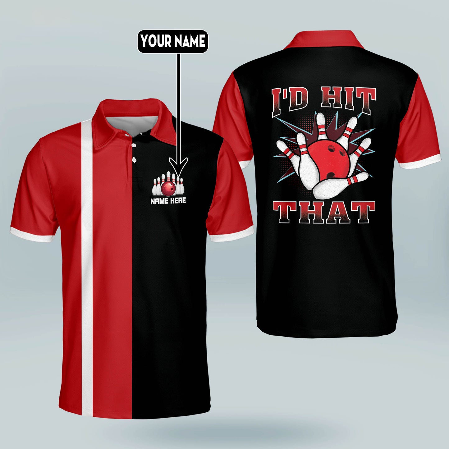 Custom Crazy I'd Hit That Bowling Polo BM0233