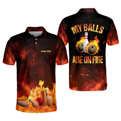 My Balls Are On Fire Bowling Polos BM0102