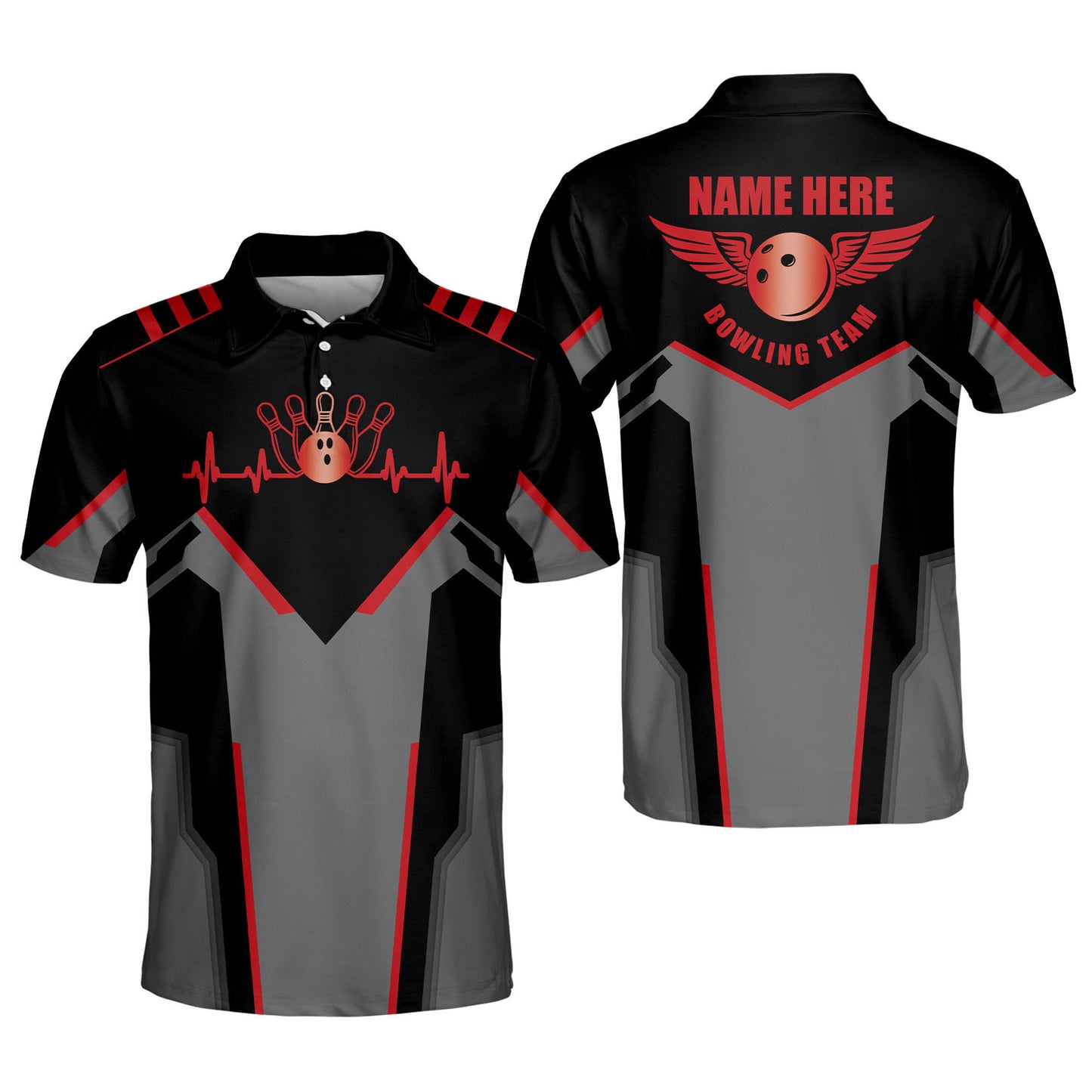 Custom Crazy Bowling Heartbeat Shirt BM0010