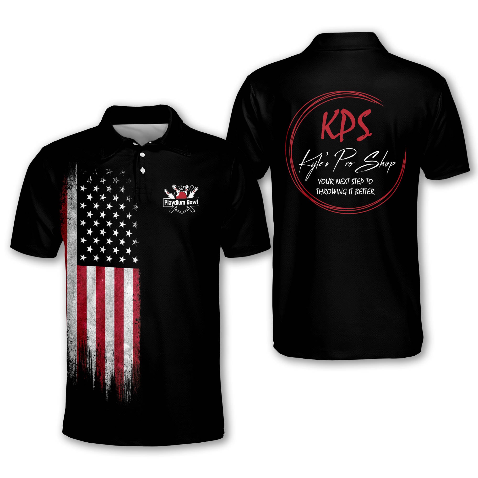 Custom Bowling Shirts for Men - Eagles Short Sleeve Bowling Team Shirts for Men - Men's Customized American Flag Designer Bowling Shirt for Men