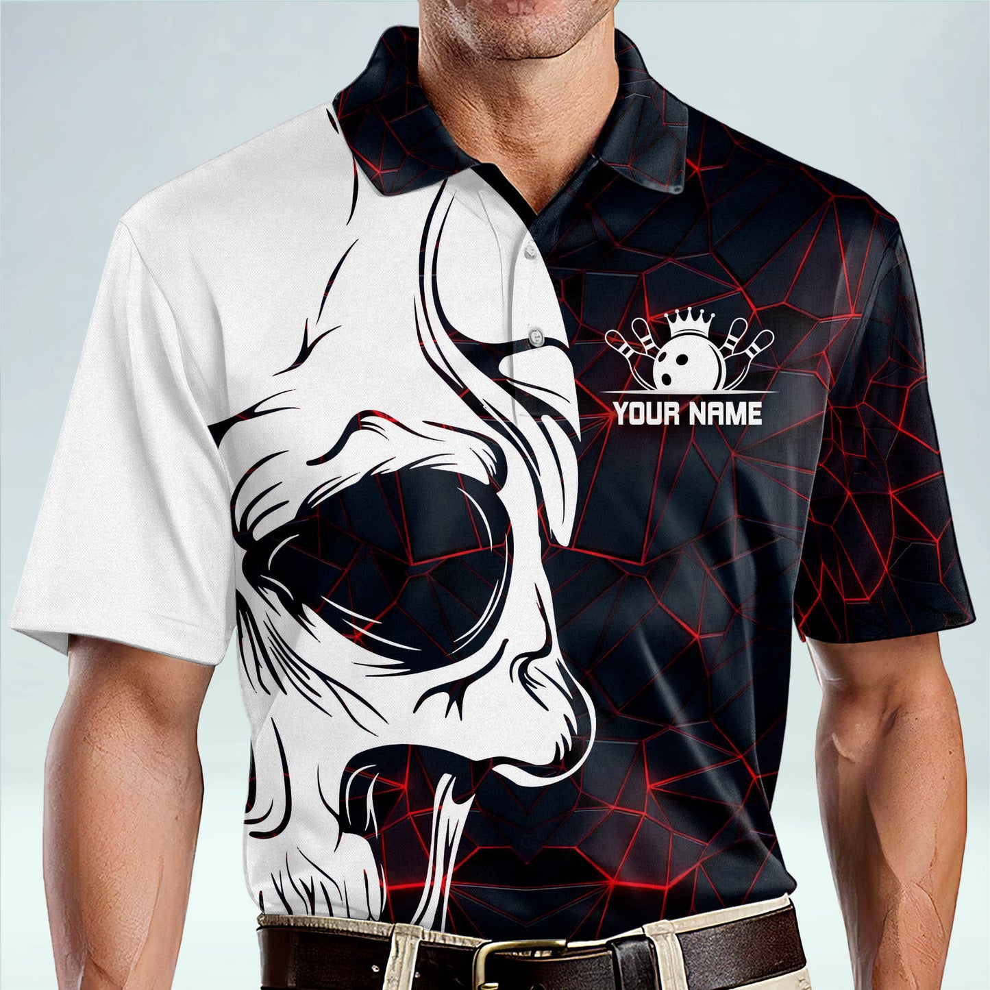 Custom Crazy Skull Bowling Shirts BM0142