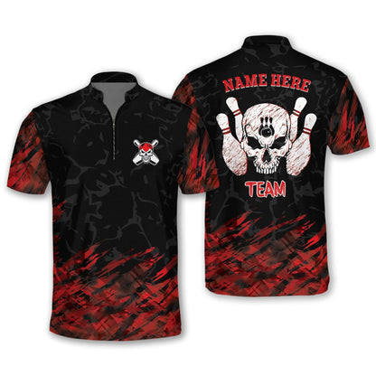 Custom Skull Bowling Jersey For Team BO0152