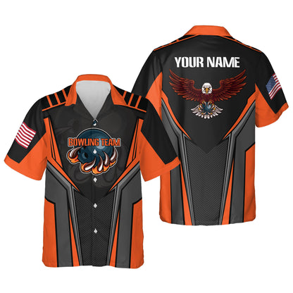 Custom Bowling Shirts For Men - Eagles Short Sleeve Bowling Team