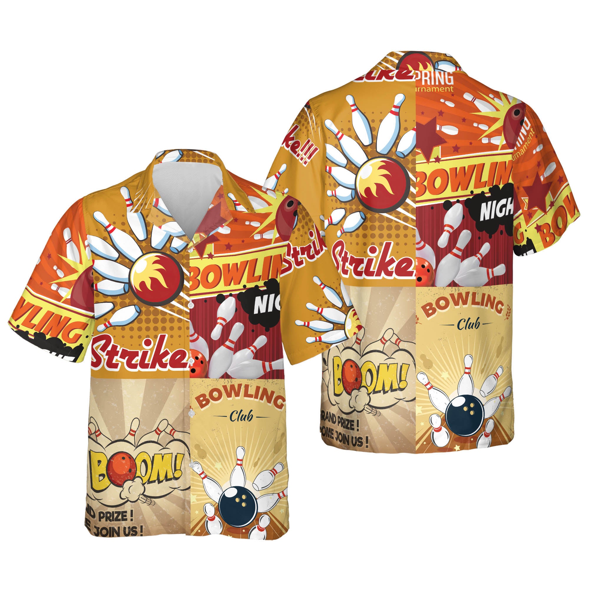 Custom Name And Team Name Bowling Trendy Hawaiian Shirt For Men, Eagle Men's  Bowling Team Shirts - Trendy Aloha