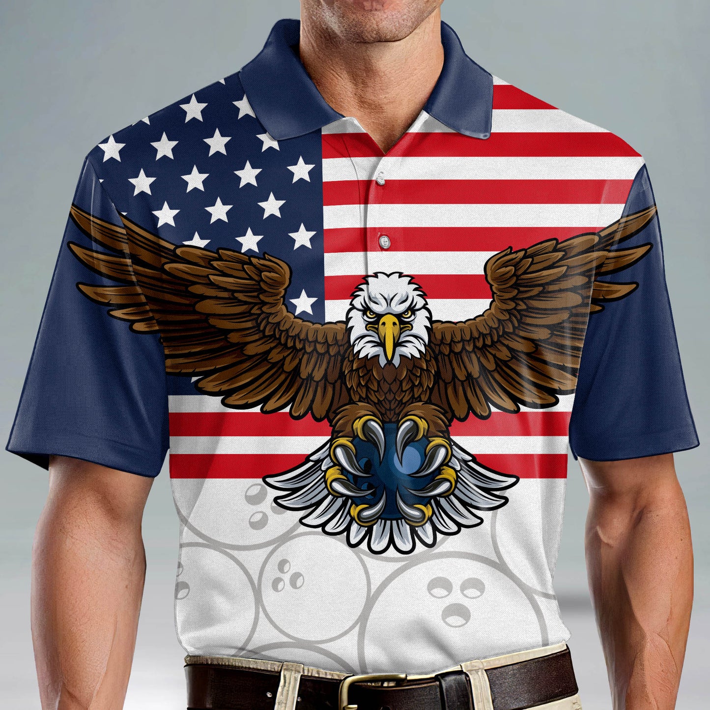 Custom American Flag Bowling Shirts BM0083