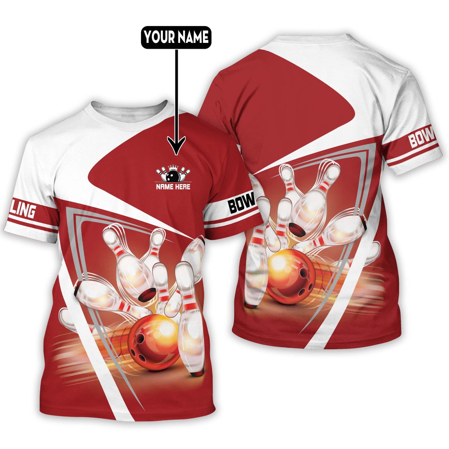 3D Funny Bowling TShirts Unisex BT0002