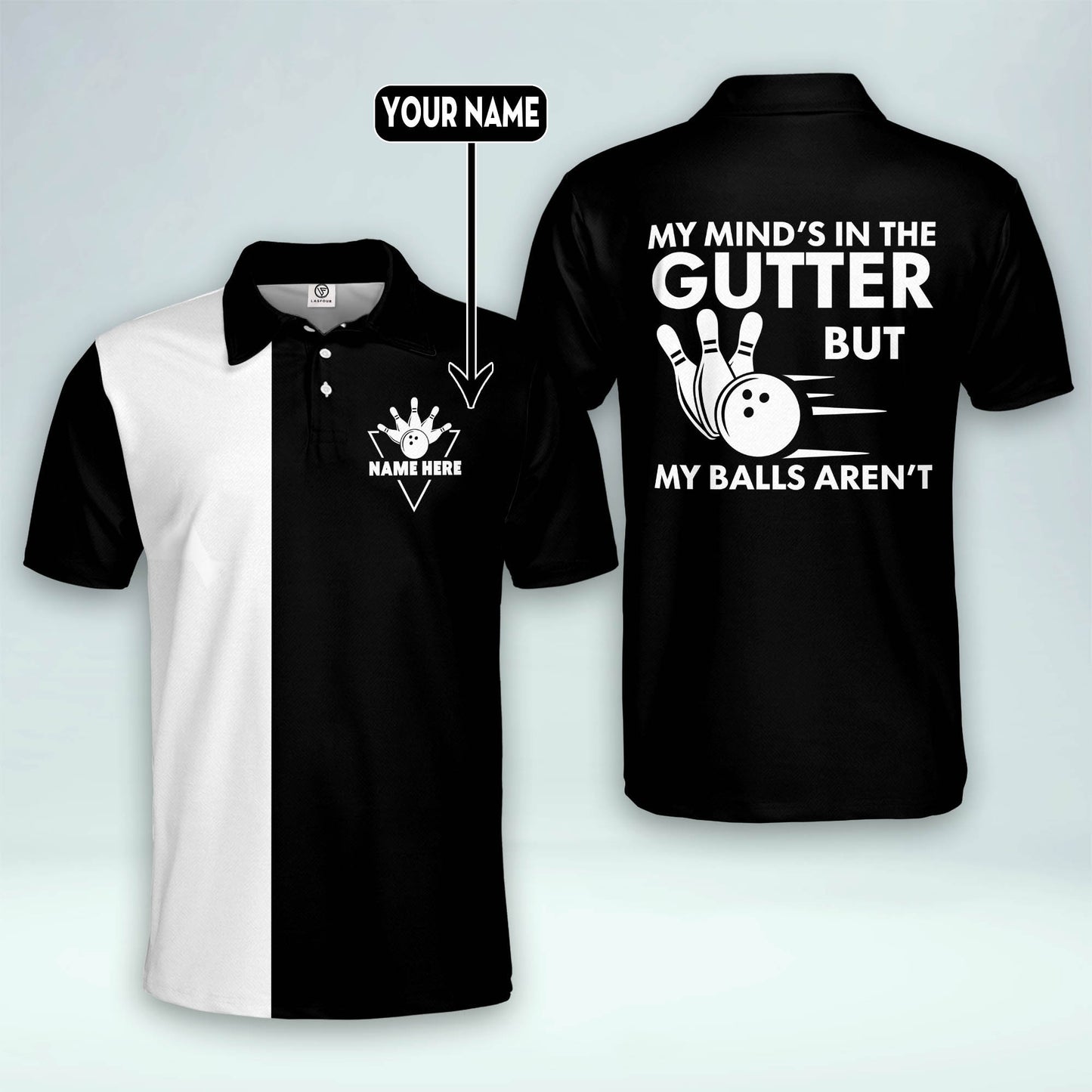 My Mind's in The Gutter Bowling Shirts BM0015