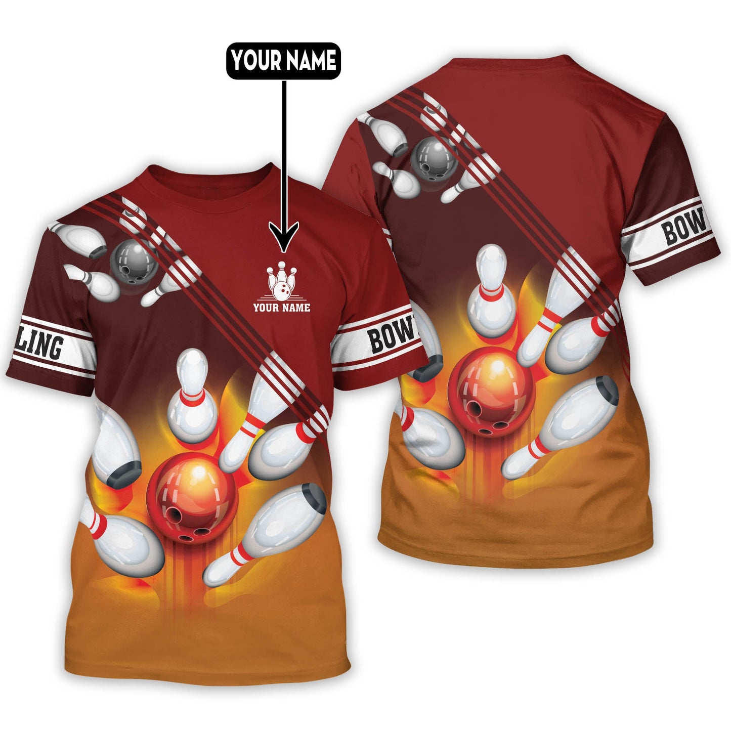 Custom 3D Funny Bowling TShirts Unisex BT0003