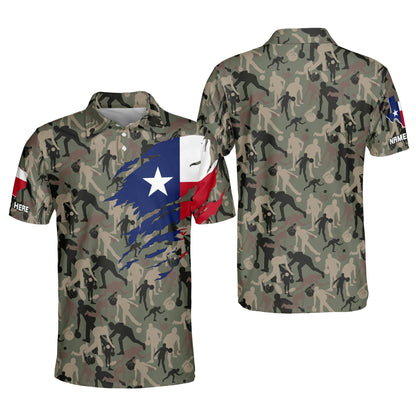 Custom Camo Bowling Shirt with Name BM0107