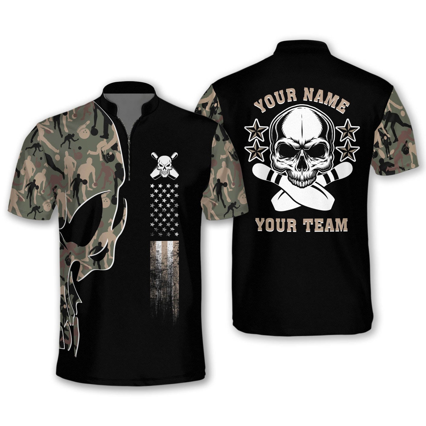 Skull Bowling Jersey For Men And Women BM0259