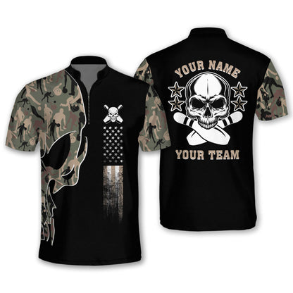 Skull Bowling Jersey For Men And Women BM0259