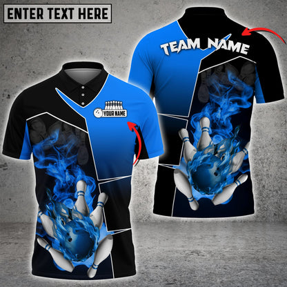 Custom Flame Bowling Polo Shirts BO0325