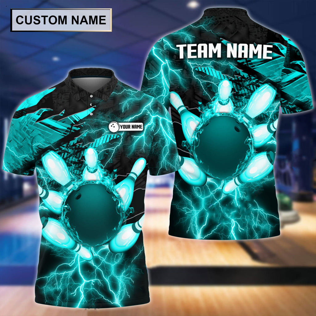 Custom Flame Bowling Polo Team Shirts BO0093